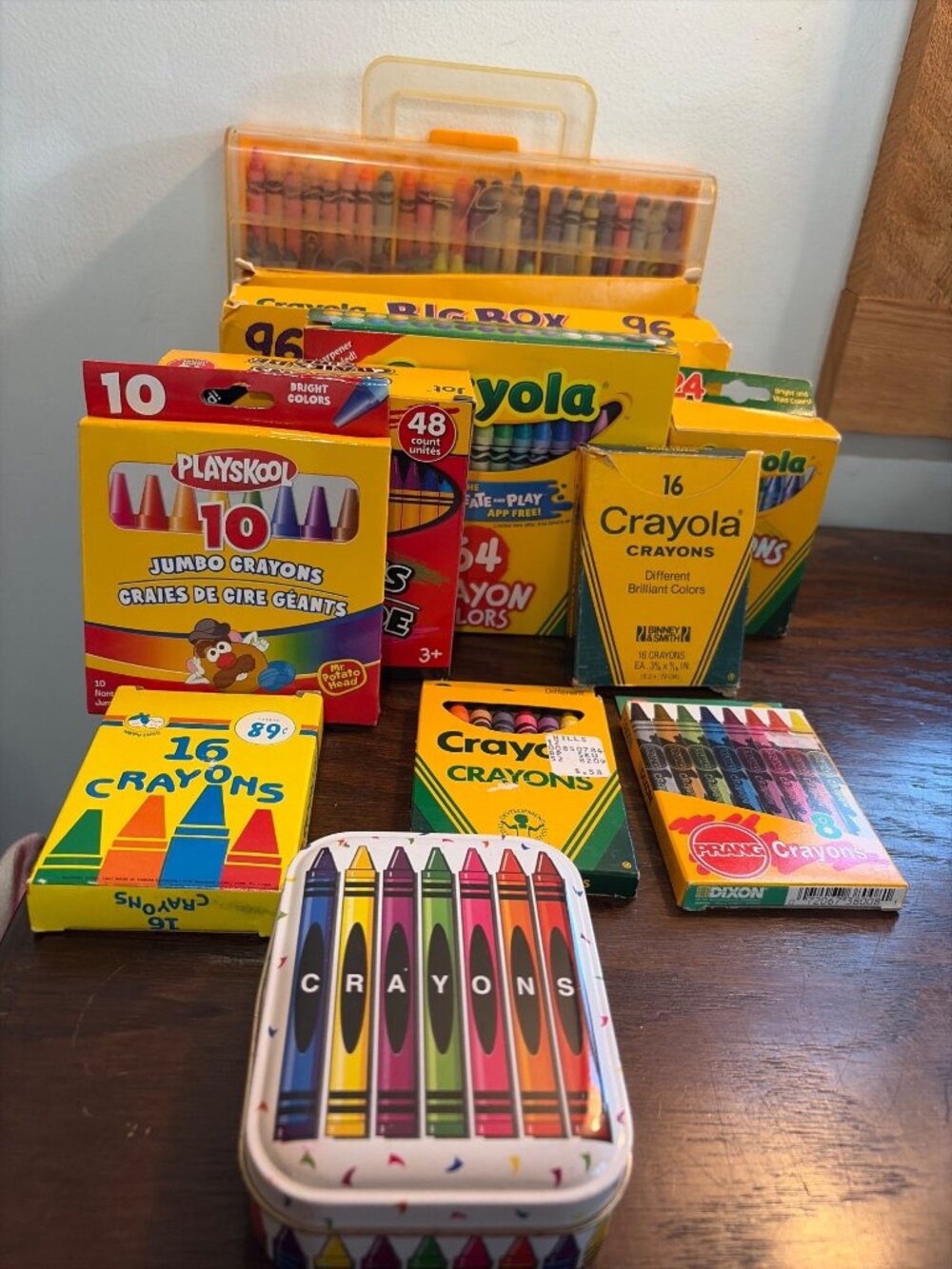 Vintage Crayon Lot With Rare Colors & Big Box Crayola 96 Count